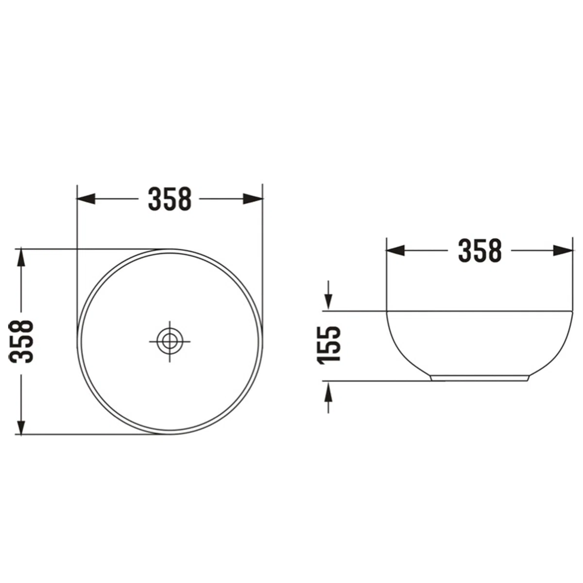 Aufsatzwaschbecken rund Ø35,8 cm – Waschbecken Gold matt aus Keramik – Kleines Aufsatzbecken für Bad, Gäste WC & Waschtisch – Design Handwaschbecken, modernes Waschbecken rund