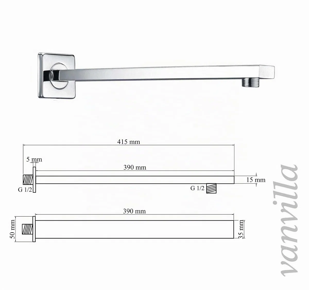 vanvilla Duschsystem Unterputz mit Duscharmatur Hansgrohe poliert HG01-ob