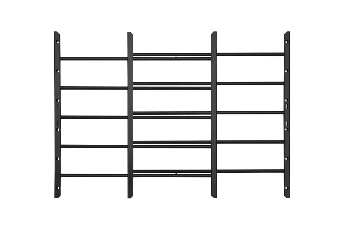 Grisham AWG feste Fenster-Sicherheitsstangen (schwarz, 5 Stangen), 55,9 cm H x 55,9 cm - 106,7 cm Breite, Fensterschutz für Kinder, Stahlrohr, rostfrei