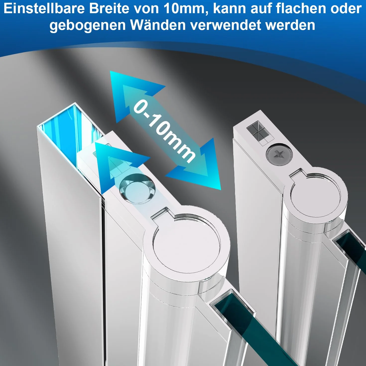 Duschwand für Badewanne 100 x 140 cm, faltbare 2-teilige Glas Duschtrennwand, 6 mm ESG Sicherheitsglas, Badewannenaufsatz, Silber Transparent