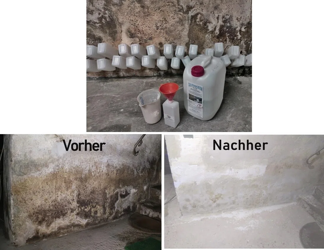 Bohrlochinjektion Nachträgliche Horizontal-Abdichtung Horizontalsperre 25 L+10 Behälter, SILITROCKEN