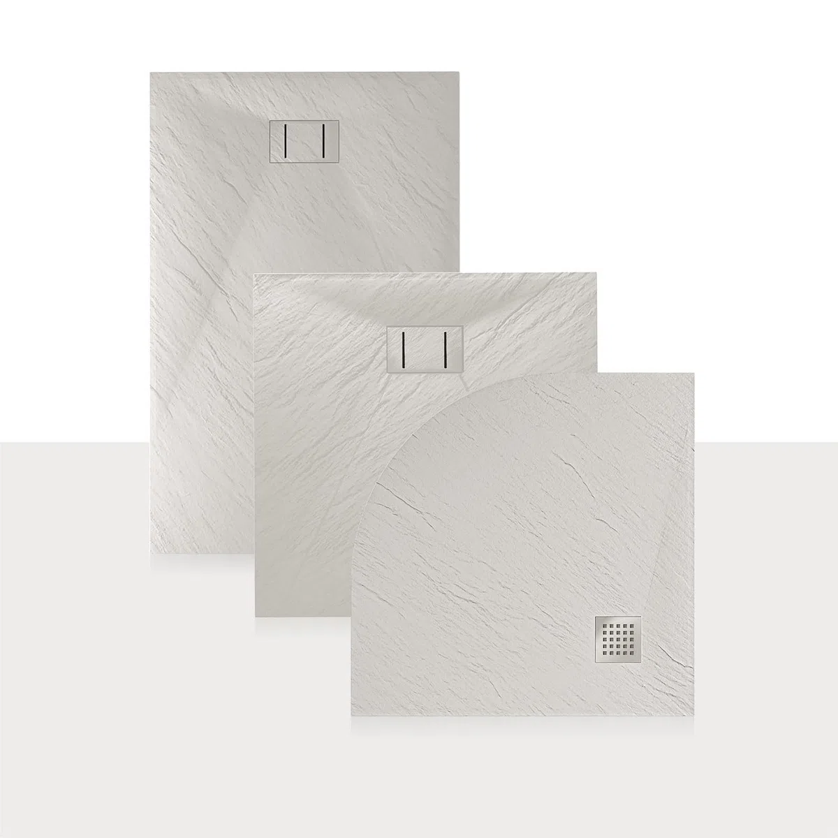 Idralite Duschwanne 130x90x2,6 cm Rechteckig Weiß Stein-Effekt Mod. Blend